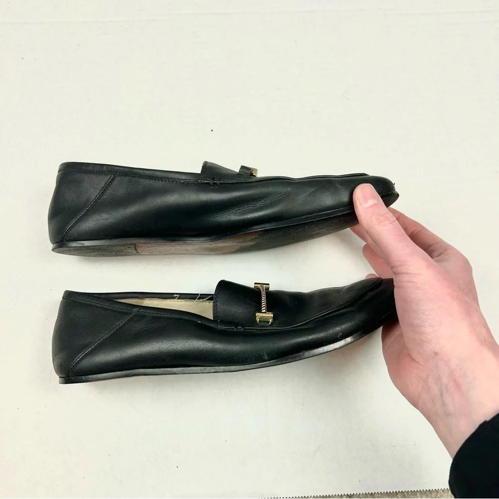 Sam Edelman Black Leather Woman's Slip-On Loafers